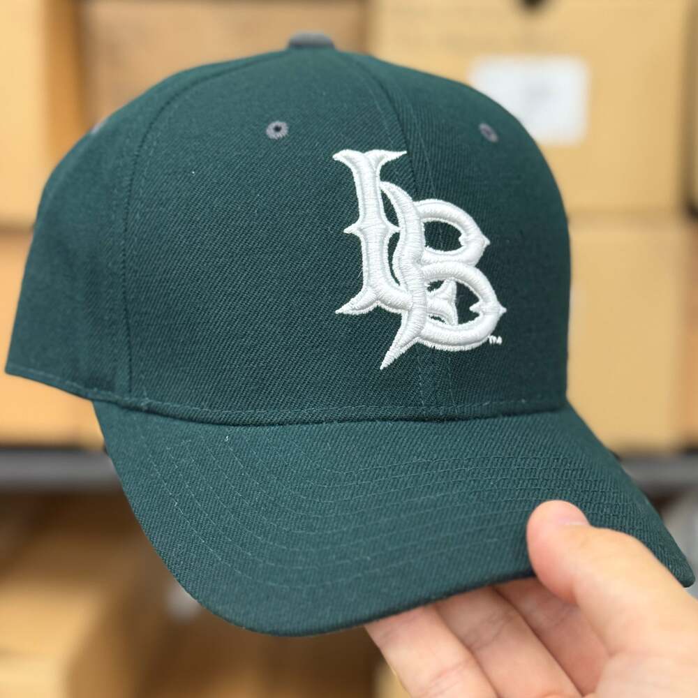 Vintage Zephyr Long Beach State Fitted Hat Green White LB Logo Hat Dog Tag 7 3/8
